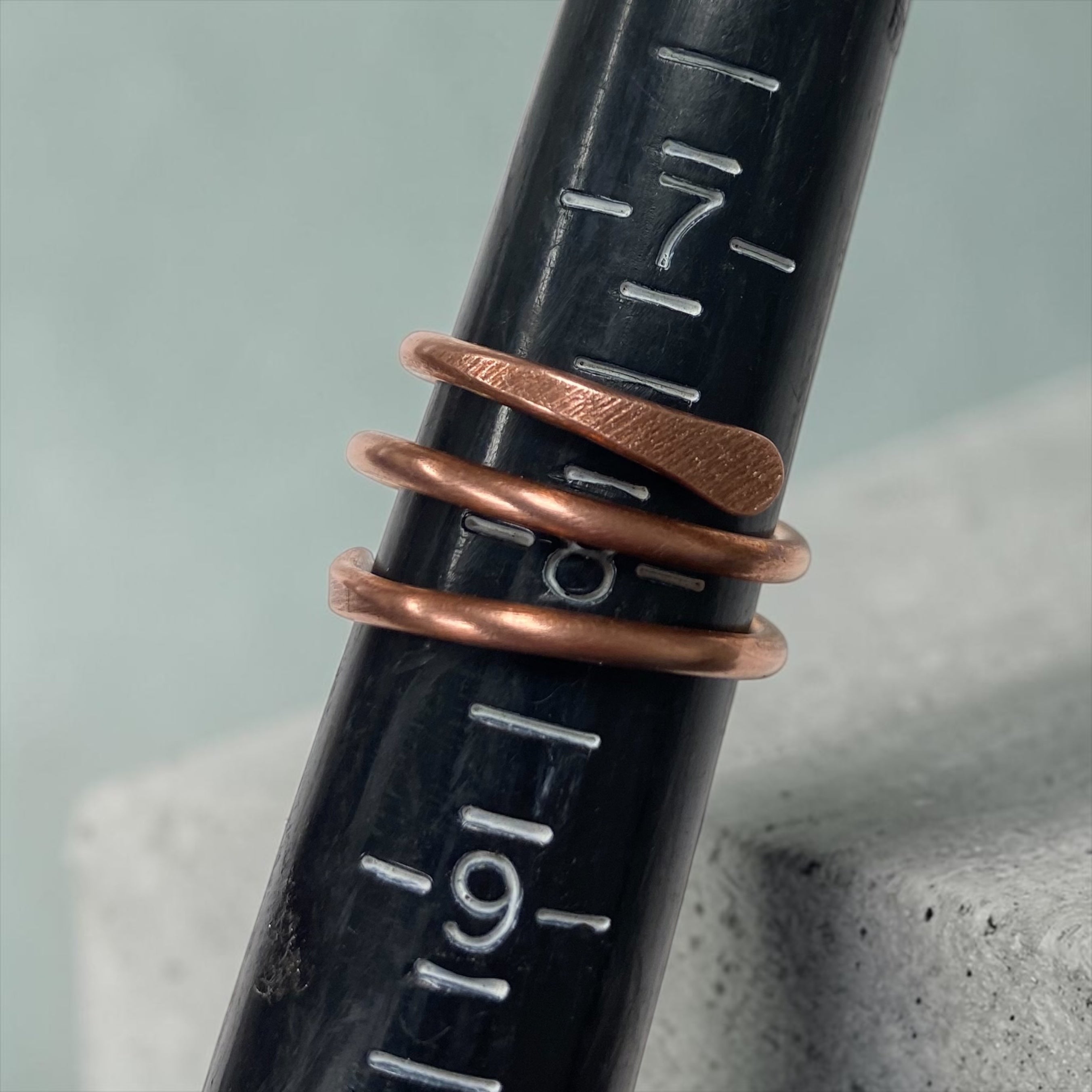 Raw copper - spiral ring